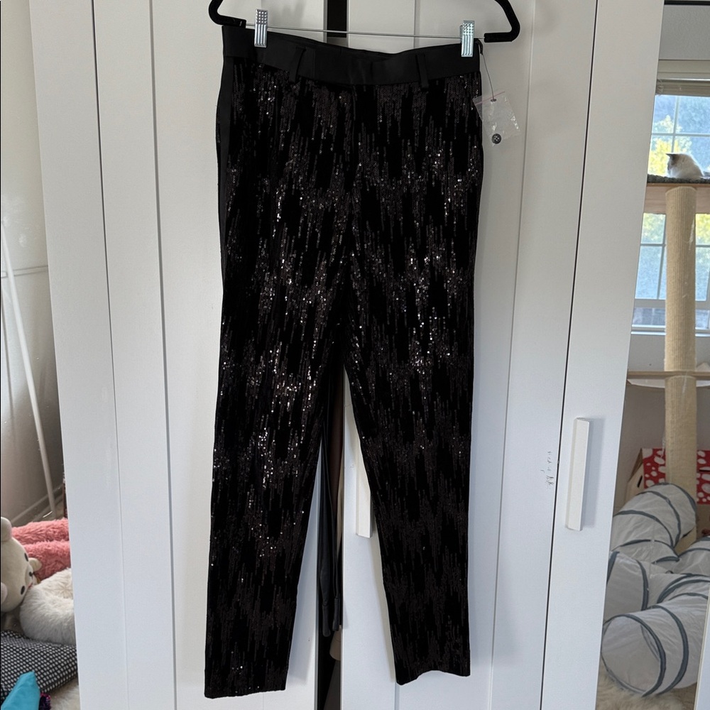 ASOS Black Sequin Dress Pants